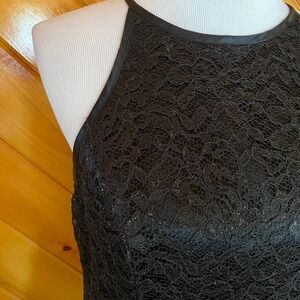 All That Jazz Black Lace Halter Dress USA Cocktail Size 11/12 Vintage lurex